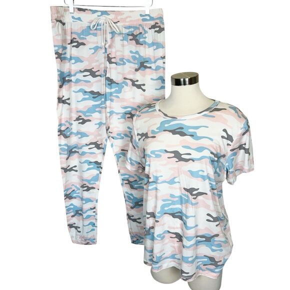 P.J. Salvage Other - PJ Salvage Blue & Pink Camo Pajama Set - Size XL - Soft Lounge Set NWT